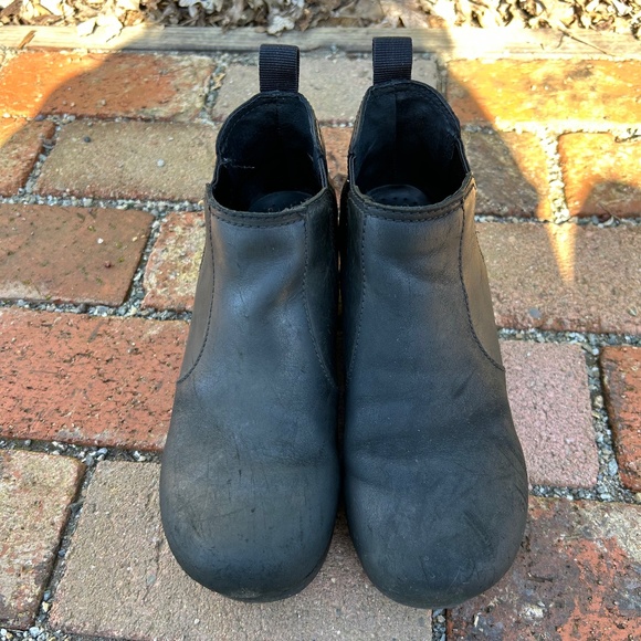 Frankie Dansko Clog Boots Oiled Black Used 38 Womens 8 Bootie Chelsea - Picture 3 of 14